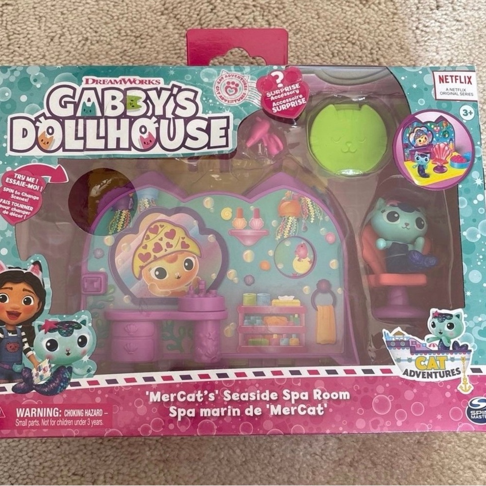 Dreamworks Gabby's Dollhouse MerCat's Spa Playset - Pink and Green